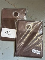 (2) sheer brown curtains 56x84
