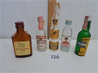 Vintage Mini Glass Liquor Bottles