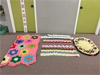 2 Crotchet throws and a rug