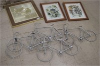 Bicycle Wall Art Hanging & 3 Prints