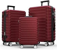 $290 - 3-Pk SHOWKOO Luggage Sets Expandable ABS