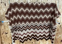 Vintage 57”x57” Handmade Crocheted Afghan Blanket