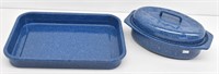 Cinsa Blue Enamelware Lasagna Pan & Chicken