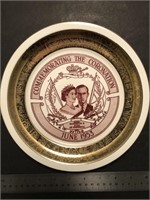 1953 CORONATION 22kt Gold Georgian China Plate