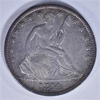 1844 SEATED HALF DOLLAR XF