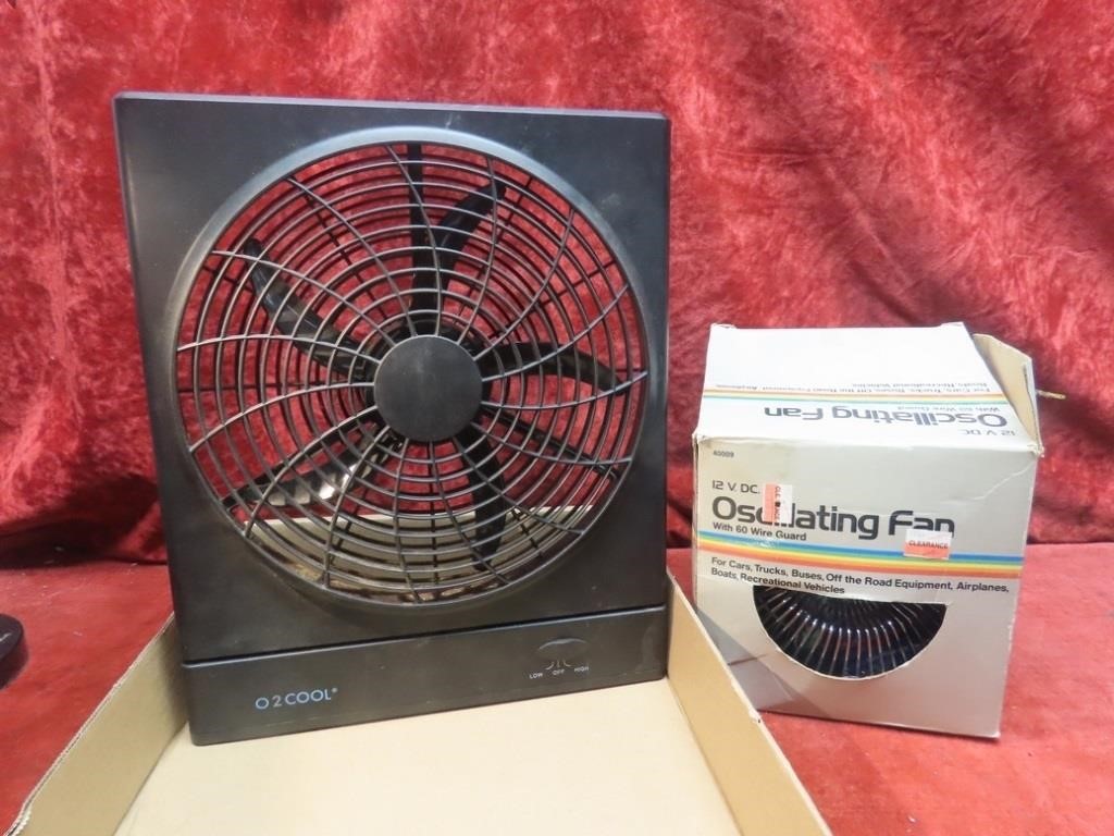 Oscillating fan, black fan.