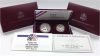 1992 Olympic 2pc Silver Dollar Commemorative