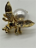 Vintage Beetle Jelly Belly Trembler Pin