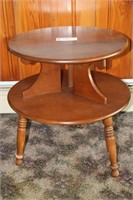 (2) Tier Round Wood Table