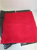Four Red DIY Fancy Throw Pillow Covers 18x18"