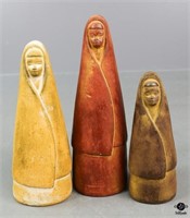 Hand Painted Terracotta Figurines / 3 pc