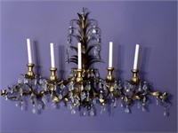 Vintage Italian Tole Wall Candelabra Sconce