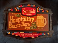 Lighted Schmidt beer sign