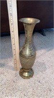 Vintage Decorative Brass Vase Made in India