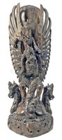 Balinese Vishnu Riding Garuda Wood Sculpture