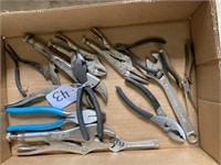 Flat of Assorted Pliers & Vise Grips