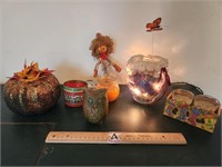 Fall Decor And Candles: Owl Candle, Glitter