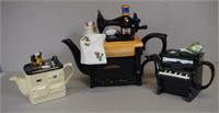 Three various novelty ceramic teapots