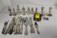 Collection of Sterling Shakers, Coasters,