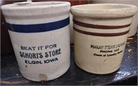 Poteau Steam Laundry Crock & Elgin Iowa Crock