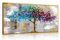 HPINUB Abstract Tree of Life Framed Canvas Wall