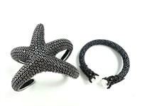Sterling Silver Starfish Cuff and Costume Bracelet