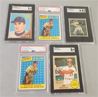 5 Vintage Baseball Star Cards incl Perry