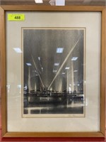 MODERN ART SIGNED IN OAK FRAME