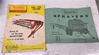 Versatile Sprayer & Pull Swather Manuals