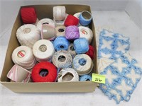 Box of Crochet Threads, Etc..