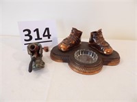 Bronze Baby Shoe Ash Tray & Pipe Holder