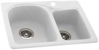 Swanstone Solid Surface Double-Bowl Kitchen Sink