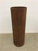 MCM Wood Slat Plant Stand / Pedestal 12.75” Round