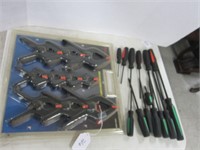 COLLECTION OF SCREWDRIVERS AND CLAMPS