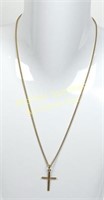 14K YELLOW GOLD CROSS AND CHAIN