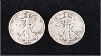 1942 & 1944 Walking Liberty Half Dollars