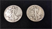 1941 & 1942D Walking Liberty Half Dollars