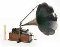 EDISON CYLINDER PHONOGRAPH PLAYER WITH ROLLS