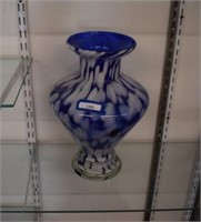Blue & White Art Glass Vase