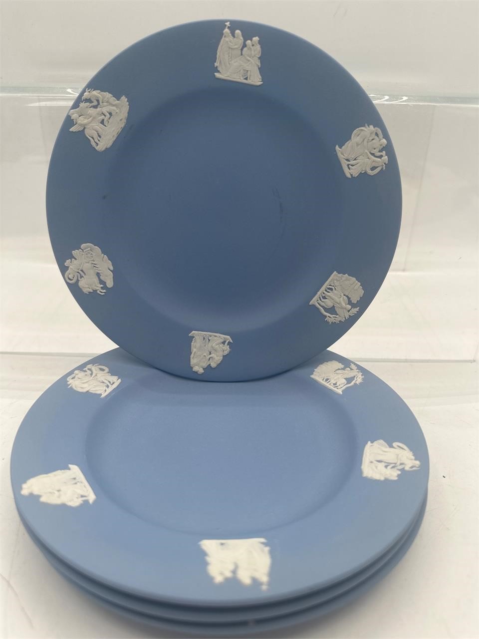 6 3/4" Wedgwood blue jasperware plates