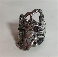 BRUTALIST RING SILVER APPROX SIZE 7