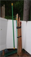 Push Broom & Various Hand Tool Handles