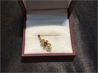 July Birthstone Gold pendant necklace with Ruby