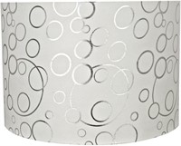 White Drum (Cylinder) Shaped Lamp Shade, 16" Wide