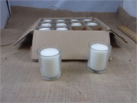 Votive Candles in Clear Glass Holders S/12