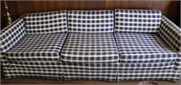 Vintage Blue/ White Checkered Couch