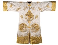White & Gold Chinese Dragon Robe
