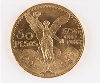 1947 MEXICO 50 PESOS GOLD COIN - 1.3 OZ