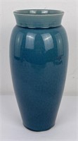 Mid Century Japanese Blue Pottery Vase Awaji