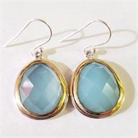 $300 Silver Chalcedony Earrings